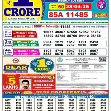 Dear Lottery Chart 2024