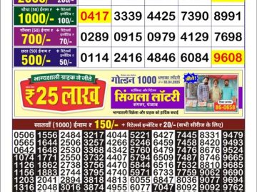 Dear Lottery Chart 2024