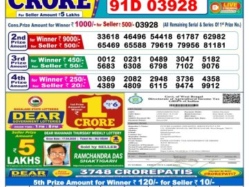 Dear Lottery Chart 2024