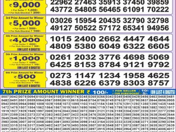Dear Lottery Chart 2024