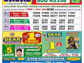 Dear Lottery Chart 2024