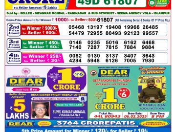 Dear Lottery Chart 2024