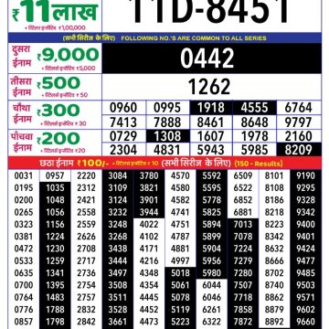 Dear Lottery Chart 2024