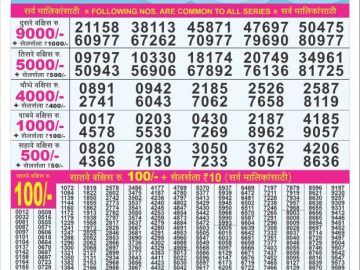 Dear Lottery Chart 2024