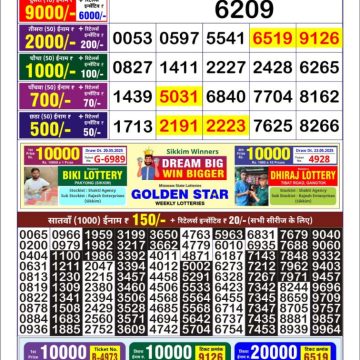 Dear Lottery Chart 2024