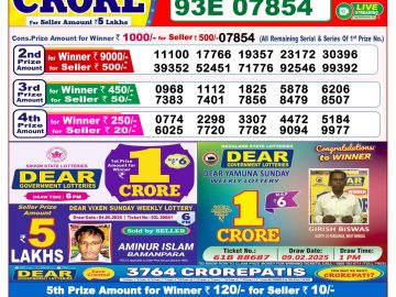 Dear Lottery Chart 2024