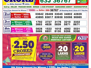 Dear Lottery Chart 2024