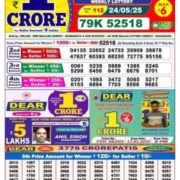 Dear Lottery Chart 2024