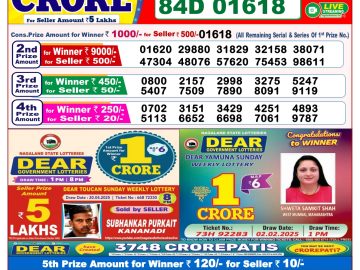 Dear Lottery Chart 2024