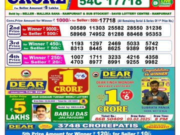 Dear Lottery Chart 2024