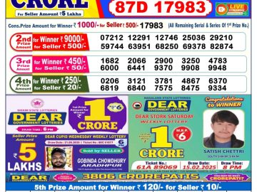 Dear Lottery Chart 2024