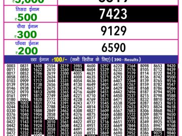 Dear Lottery Chart 2024
