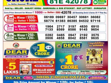 Dear Lottery Chart 2024