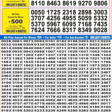 Dear Lottery Chart 2024
