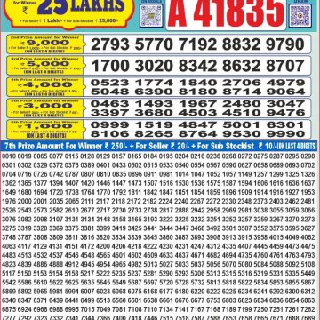 Dear Lottery Chart 2024