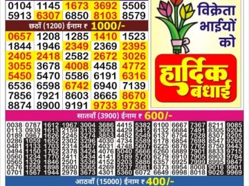 Dear Lottery Chart 2024