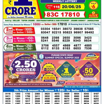 Dear Lottery Chart 2024