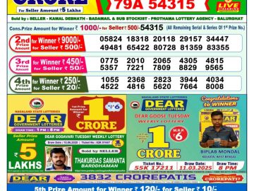 Dear Lottery Chart 2024