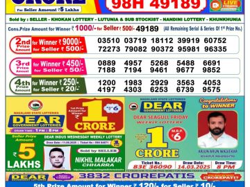 Dear Lottery Chart 2024