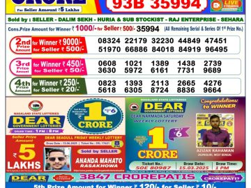 Dear Lottery Chart 2024