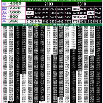 Dear Lottery Chart 2024