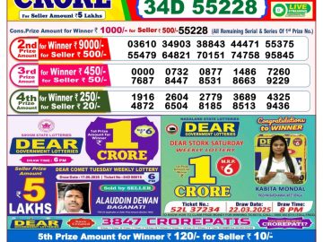 Dear Lottery Chart 2024