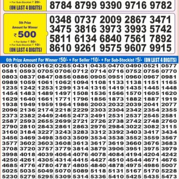 Dear Lottery Chart 2024