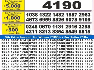 Dear Lottery Chart 2024