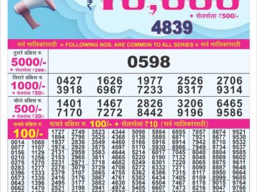 Dear Lottery Chart 2024