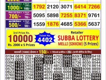 Dear Lottery Chart 2024