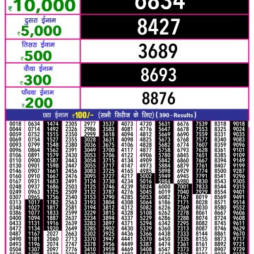Dear Lottery Chart 2024