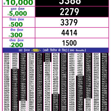 Dear Lottery Chart 2024