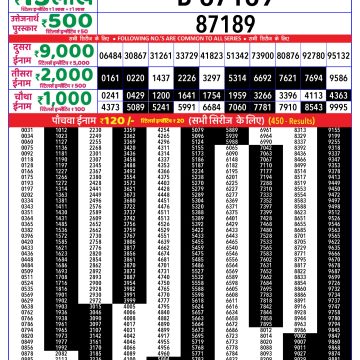 Dear Lottery Chart 2024