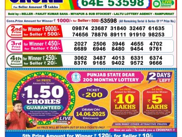Dear Lottery Chart 2024