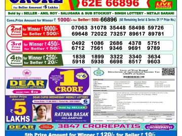 Dear Lottery Chart 2024