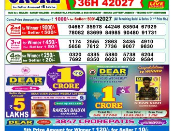 Dear Lottery Chart 2024