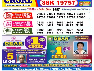 Dear Lottery Chart 2024