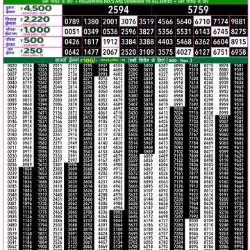 Dear Lottery Chart 2024