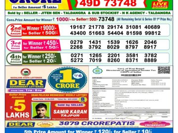 Dear Lottery Chart 2024