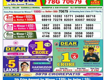 Dear Lottery Chart 2024