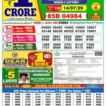 Dear Lottery Chart 2024