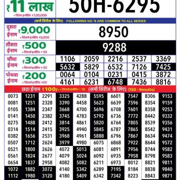 Dear Lottery Chart 2024