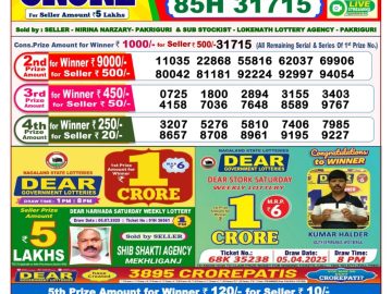 Dear Lottery Chart 2024
