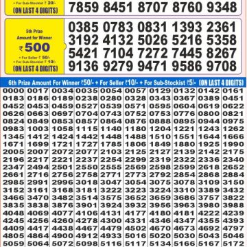 Dear Lottery Chart 2024