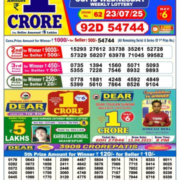 Dear Lottery Chart 2024