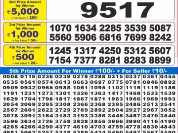Dear Lottery Chart 2024