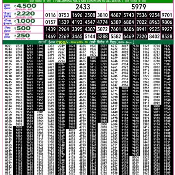 Dear Lottery Chart 2024