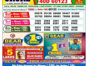 Dear Lottery Chart 2024
