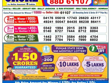 Dear Lottery Chart 2024