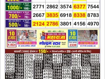 Dear Lottery Chart 2024